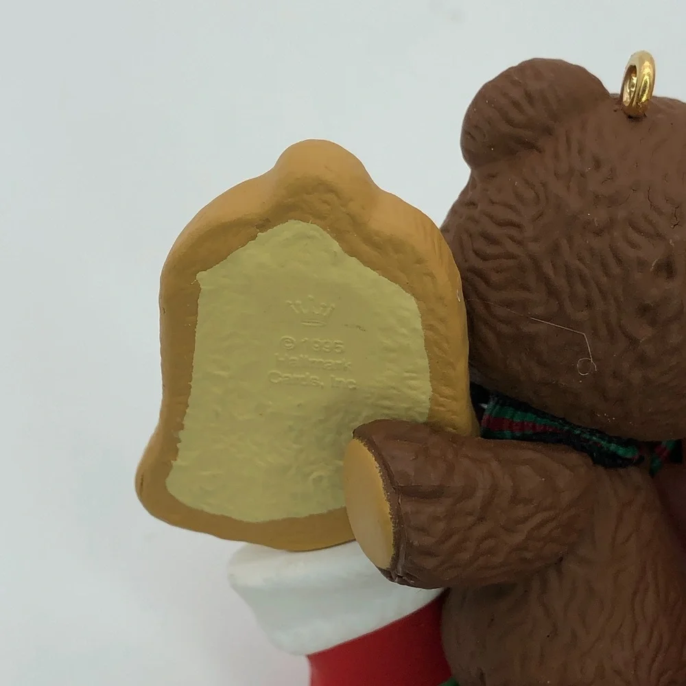 Vintage Hallmark Ornament Teddy Bear Figurine for Child's 3rd Christmas 1996 NEW